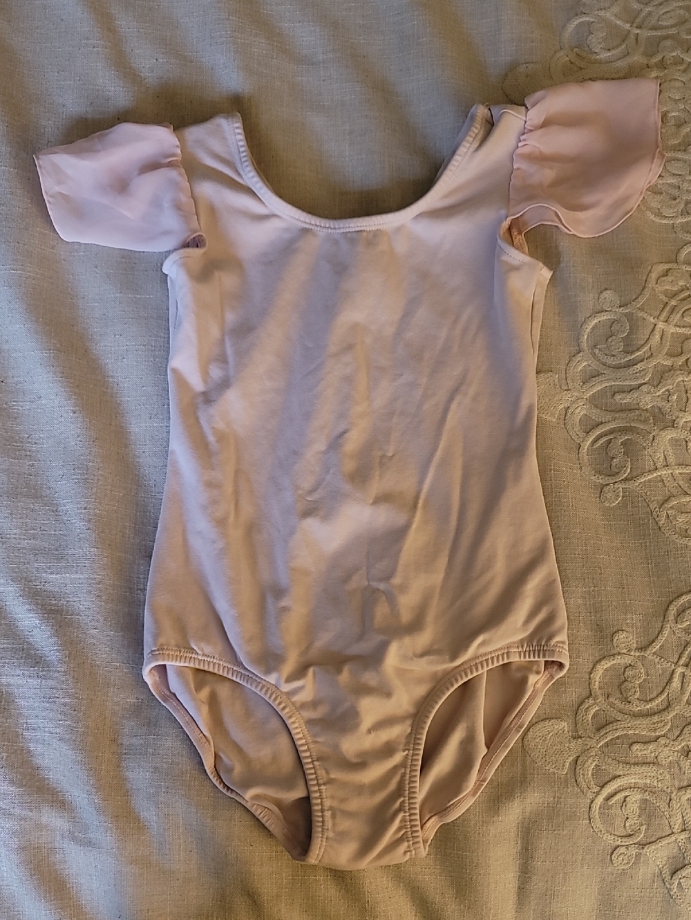 Stelle - Girls' Pink Flutter Sleeve One-Piece Ballet Leotard, Size 5T